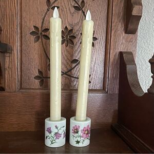 Vintage Funny Design Pansy Bell Flower Design Taper Candlestick Candle Holders